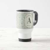 Personalisiertes Hellgrün Monogramm Eleganter Art Reisebecher (VorderseiteRechts)