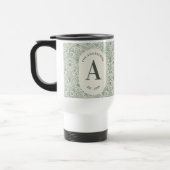 Personalisiertes Hellgrün Monogramm Eleganter Art Reisebecher (Links)
