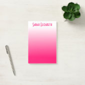 Personalisiertes, hellrosa bis weißes Ombre Post-it Klebezettel (Büro)