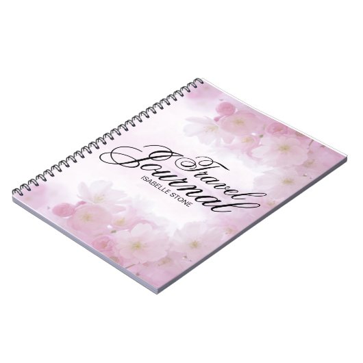 Personalisiertes hellrosa Blumenblatt Notizblock (Linke Seite)