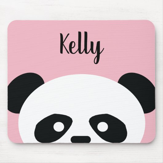 Personalisiertes hellrosa Kawaii Panda-Bärn-Tier Mousepad (Vorne)