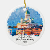 Personalisiertes Helsinki-Ornament, Finnland Keramik Ornament (Vorne)