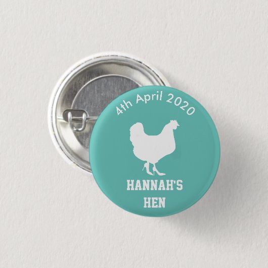 Personalisiertes Henne-NachtAbzeichen Button (Vorne & Hinten)