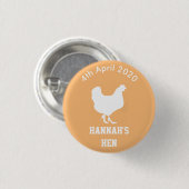 Personalisiertes Henne-NachtAbzeichen Button (Vorne & Hinten)