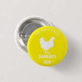 Personalisiertes Henne-NachtAbzeichen Button (Vorne & Hinten)