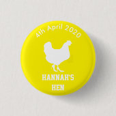 Personalisiertes Henne-NachtAbzeichen Button (Vorderseite)