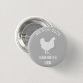 Personalisiertes Henne-NachtAbzeichen Button (Vorne & Hinten)