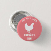 Personalisiertes Henne-NachtAbzeichen Button (Vorne & Hinten)