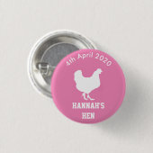 Personalisiertes Henne-NachtAbzeichen Button (Vorne & Hinten)