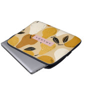 Personalisiertes Herbst-Birnen-Frucht-Design Laptopschutzhülle (Vorne Knopf)