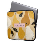 Personalisiertes Herbst-Birnen-Frucht-Design Laptopschutzhülle (Vorderseite Links)