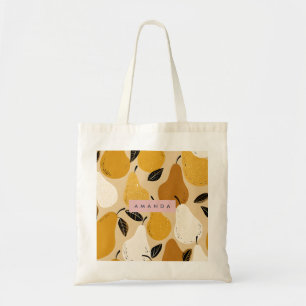 Personalisiertes Herbst-Birnen-Frucht-Design Tragetasche