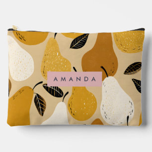 Personalisiertes Herbst-Birnen-Frucht-Design Zubehörtasche