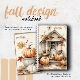 Personalisiertes Herbst-Design-Spiralnotizbuch Notizblock