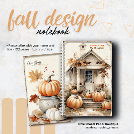 Personalisiertes Herbst-Design-Spiralnotizbuch Notizblock