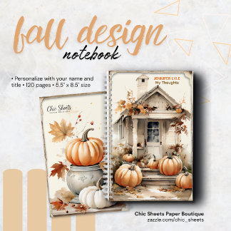 Personalisiertes Herbst-Design-Spiralnotizbuch Notizblock