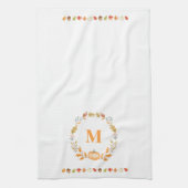 Personalisiertes Herbst-Kürbis-Monogramm Geschirrtuch (Vertikal)
