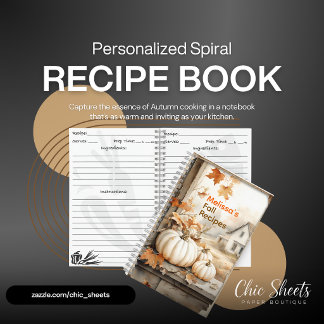 Personalisiertes Herbst-Rezepte Spiral-Notizbuch Notizblock