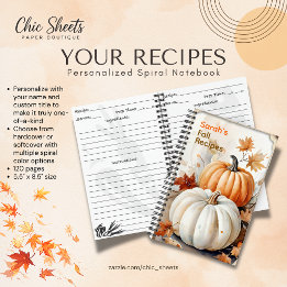Personalisiertes Herbst-Rezepte Spiralnotizbuch Notizblock