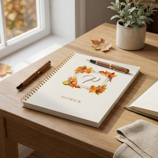 Personalisiertes Herbsternte-Monogramm Notizblock