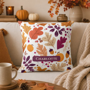 Personalisiertes Herbstkissen – Herbstblätter & Ei Kissen