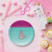 Personalisiertes Herrenhaus türkisfarbene Blasen Pappteller (Party)