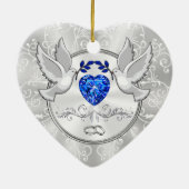 Personalisiertes Herz, Braut- und Gräueldekoration Keramik Ornament (Hinten)