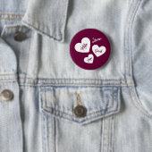 Personalisiertes Herz-Burgund Button (Beispiel)