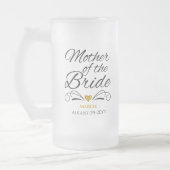 Personalisiertes Herz der Goldenen Mutter der Brau Mattglas Bierglas (Links)