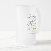 Personalisiertes Herz des Goldenen Vaters der Brau Mattglas Bierglas (VorderseiteRechts)