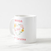 Personalisiertes Herz Flower Tasse (Vorderseite Links)