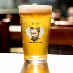 Personalisiertes Herz Foto I Liebe Sie Glas<br><div class="desc">Dieses vereinfachende Foto Bierglas Geschenk für den Mann in deinem Leben! Dieses minimale herzförmige Foto mit dem Text 'I LIEBE YOU' und ihrem Namen in fett gedrucktem Schriftart, ist das ideale Geschenk für jede Gelegenheit, Geburtstage, Vatertag, Weihnachten und Valentinstag. Der Stil, die Größe und die Farbe des Schriftartes können nach...</div>