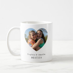 Personalisiertes Herz-Foto-Namensschild für beste Kaffeetasse