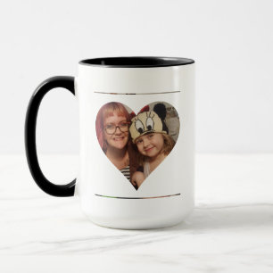 Personalisiertes Herz-Foto und Nachricht für Mama Tasse