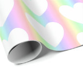 Personalisiertes Herz-Foto, Vertikaler Regenbogen Geschenkpapier (Rolleneckpunkt)