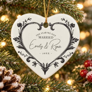 Personalisiertes Herz für unser erstes gemeinsames Keramik Ornament