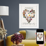 Personalisiertes Herz geformt FotoCollage Poster<br><div class="desc">Erstellen Sie Ihr eigenes personalisiertes Poster mit 29 Ihrer Lieblings-Fotos und Ihren Familiennamen(en). Die Fotovorlage ist ein Set, um eine Foto-Collage in Form einer Liebe-Herz zu erstellen und Ihre Bilder in einer Mischung aus Portrait, Landschaft und quadratischen instragramm Formaten anzuzeigen. Laden Sie Ihre Fotos, die in Reihen arbeiten, von oben...</div>