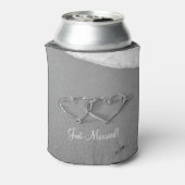 Personalisiertes Herz in Sand Hochzeit kann Kühler Dosenkühler (Kanne Rückseite)