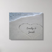 Personalisiertes Herz in sandig ummantelte Canvas Leinwanddruck (Vorderseite)