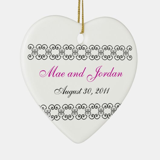 Personalisiertes Herz Keepsake.1 Keramikornament (Rechts)