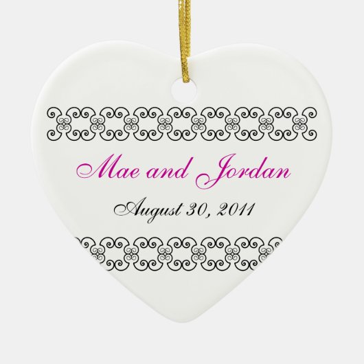 Personalisiertes Herz Keepsake.1 Keramikornament (Vorne)