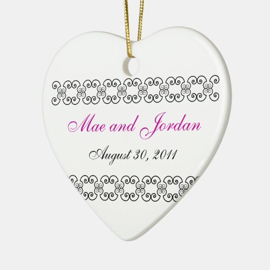 Personalisiertes Herz Keepsake.1 Keramikornament (Links)