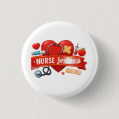 Personalisiertes Herz-Krankenschwester-Schild | Be Button (Vorderseite)
