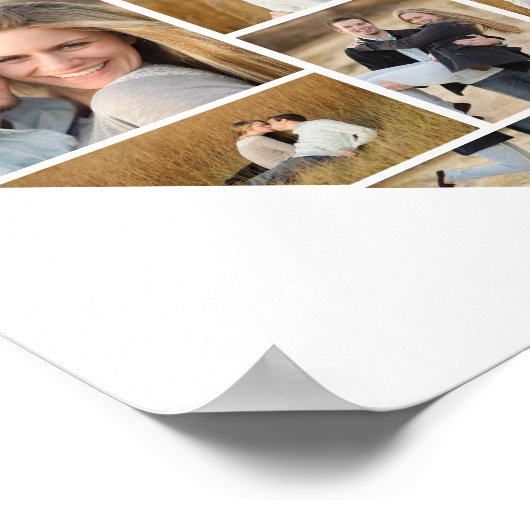 Personalisiertes Herz Liebe FotoCollage Poster (Ecke)