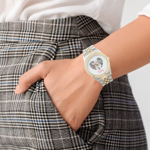 Personalisiertes Herz mit Paw Prints & Foto Armbanduhr