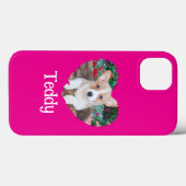 Personalisiertes Herz mit Paw Prints & Foto Case-Mate iPhone Hülle (Rückseite (Horizontal))