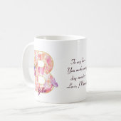 Personalisiertes Herz Muster B Anfangsbuchstabe De Kaffeetasse (Vorderseite Links)
