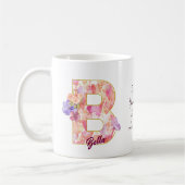 Personalisiertes Herz Muster B Anfangsbuchstabe De Kaffeetasse (Links)