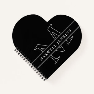 Personalisiertes Herz-Notizbuch mit Monogramm und Notizblock