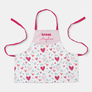 Personalisiertes Herz-Print-Schürze für kleine Bäc Schürze